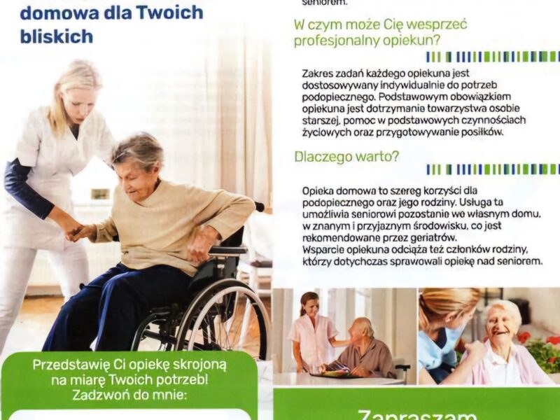 Całodobowa opieka domowa dla seniorów i osób niesamodzielnych