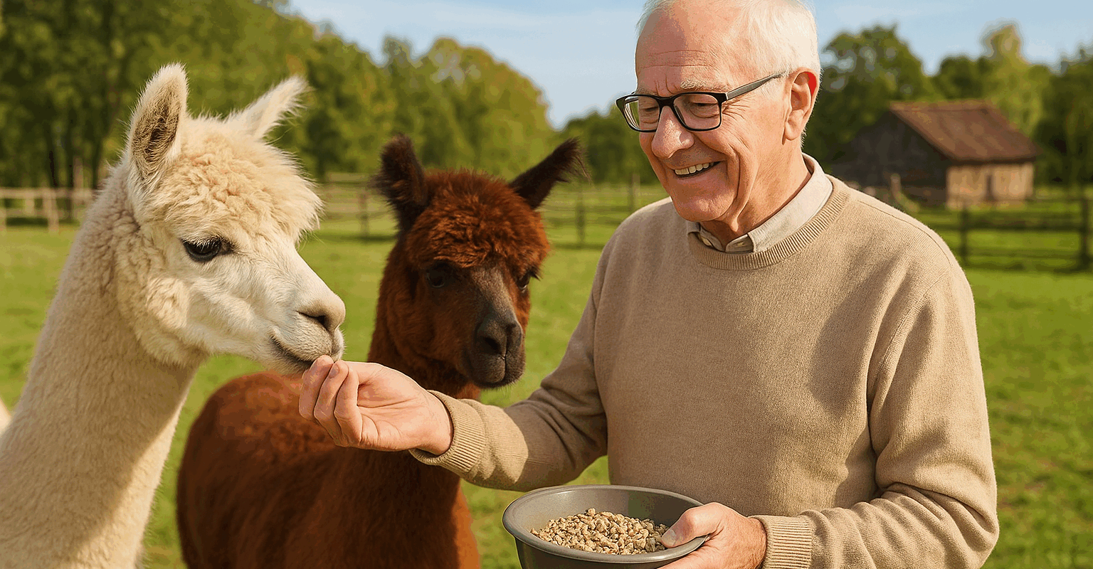 Senior karmi alpakę
