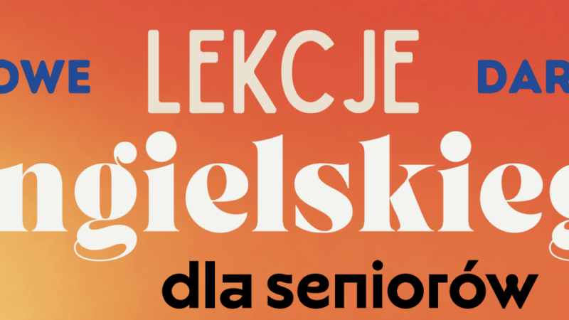 Baner darmowych zajęć angielskiego dla seniorów w Bydgoszczy