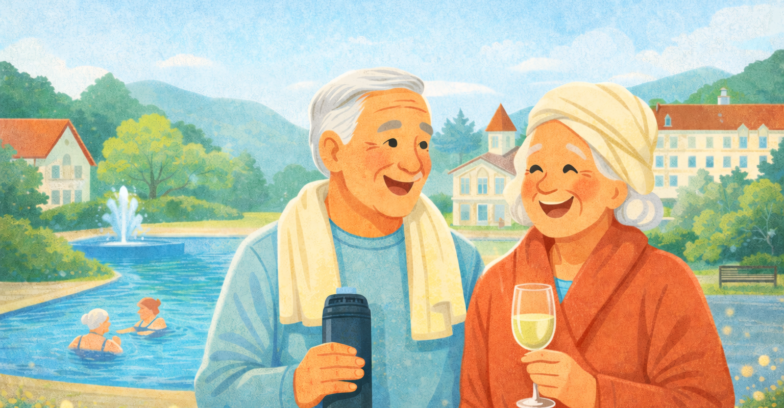 Para seniorów relaksuje się w sanatorum